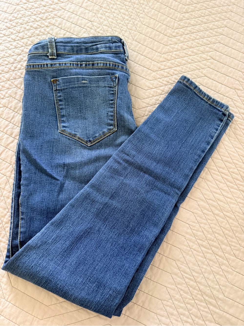 Medium Wash Stretch Skinny Denim Jeans - Size 11